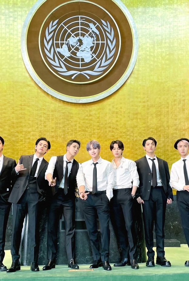فرقة BTS في الأمم المتحدة- صورة من حساب BTS الرسمي على تويتر