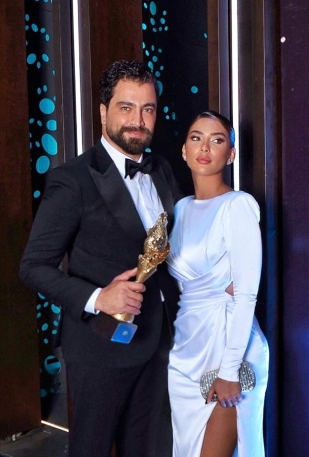 معتصم النهار وزوجته في حفل موريكس دور- صورة من حساب لين برنجكجي على انستقرام