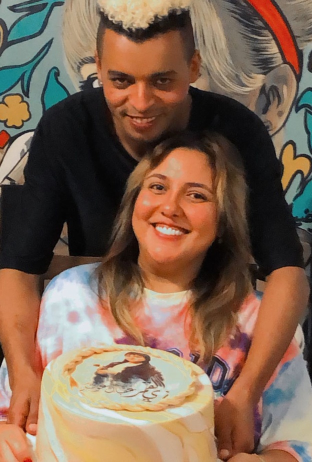 مي كساب وزوجها- صورة من حساب مي كساب على انستقرام