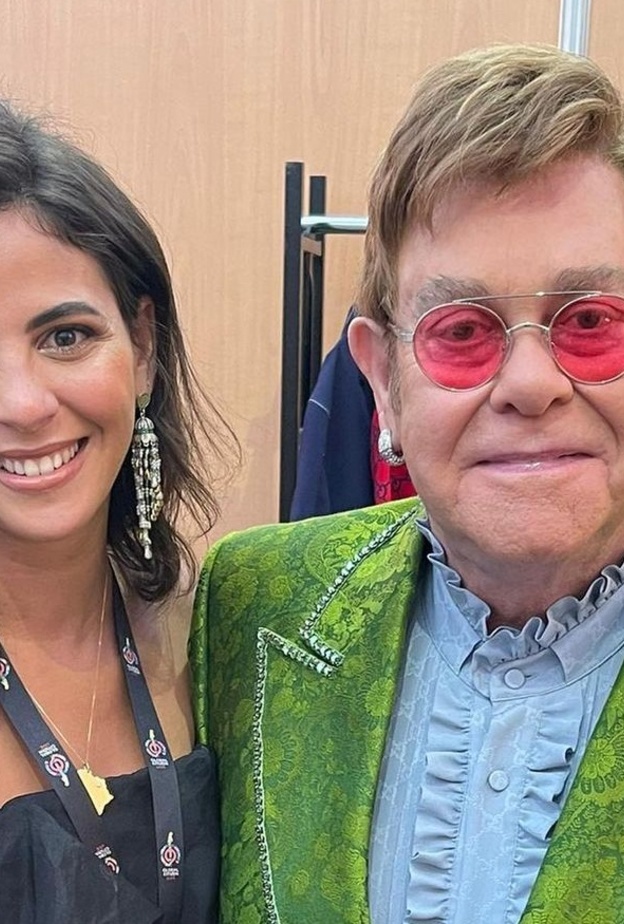 فاطمة سعيد وإلتون جون- صورة من حساب إلتون جون على انستقرام
