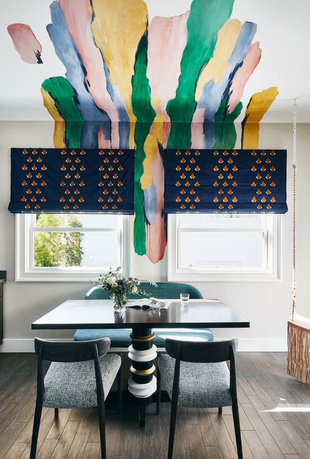 ألوان تجمع السقف بالجدار لمظهر عصوي مميز