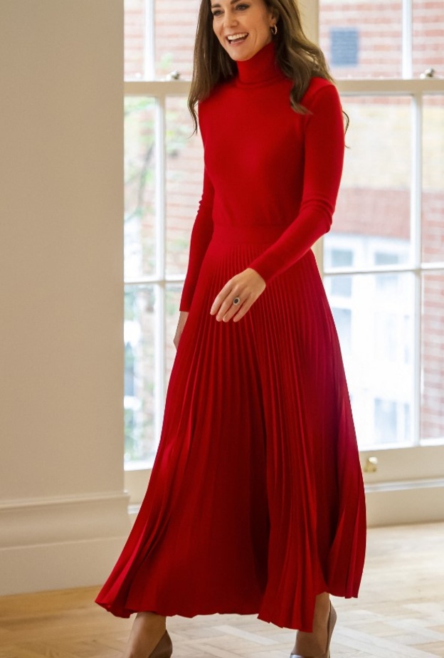 خطفت إطلالة كيت ميدلتون الأنظار بلوك خريفيّ باللون الأحمر