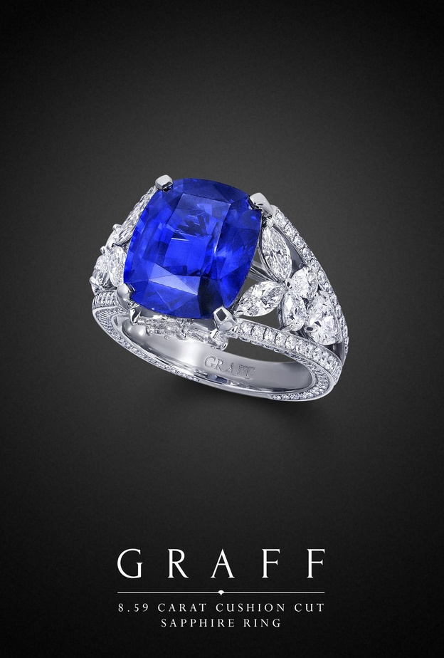 خواتم مرصعة بالحجر الازرق من دار Graff 