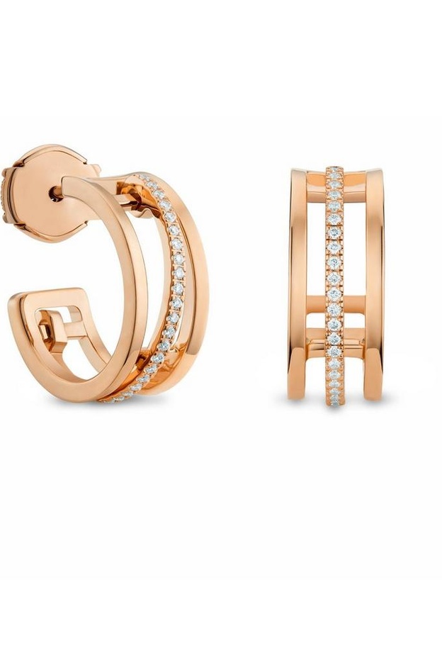 موديلات اقراط دائرية من الذهب الوردي للعروس الراقية من دار De Beers