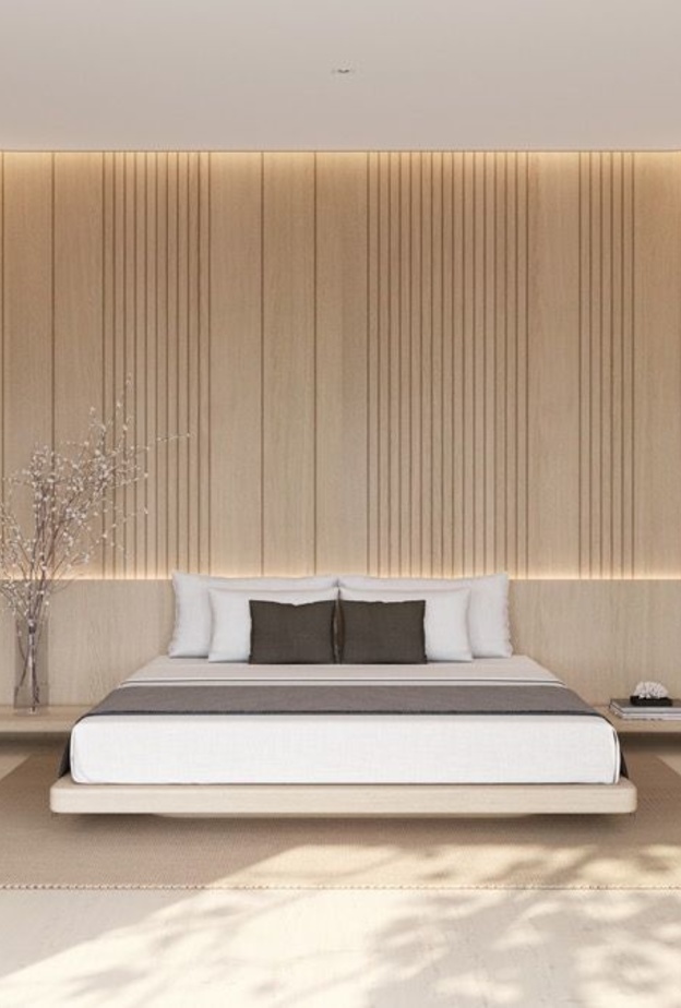 minimalist ديكور رائع من الخشب لغرفة نوم