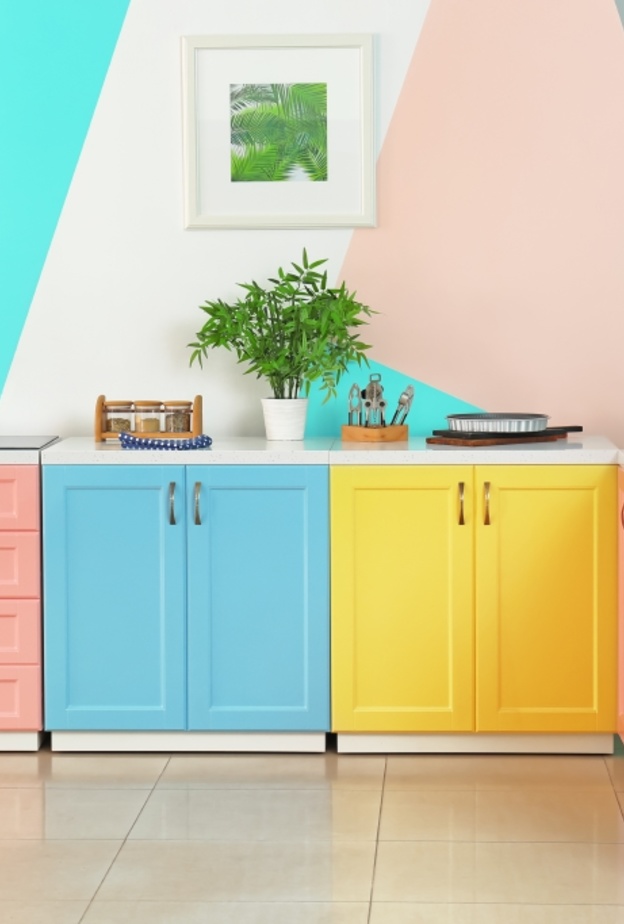 ديكور مطبخ عصري بدرجات الباستيل