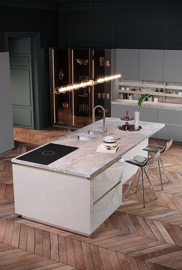 تصميم جهاز إنارة لإضاءة جزيرة المطبخ