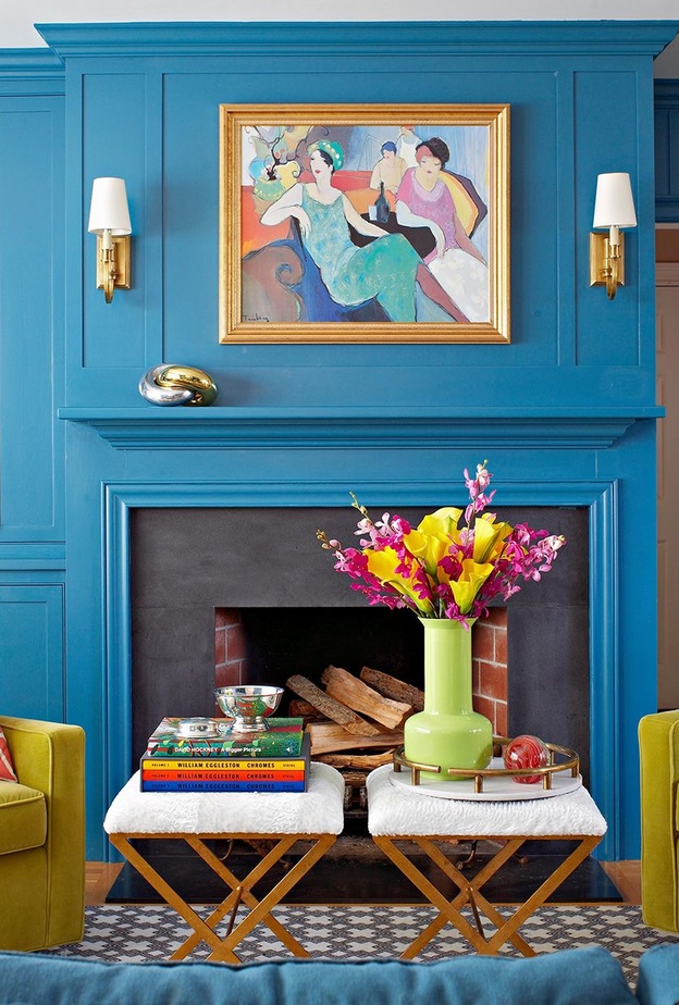 خلفية ملونة لديكورات غرف معيشة مودرن