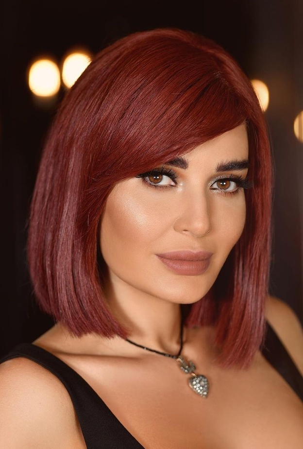 سيرين عبد النور وصبغات الشعر الأحمر