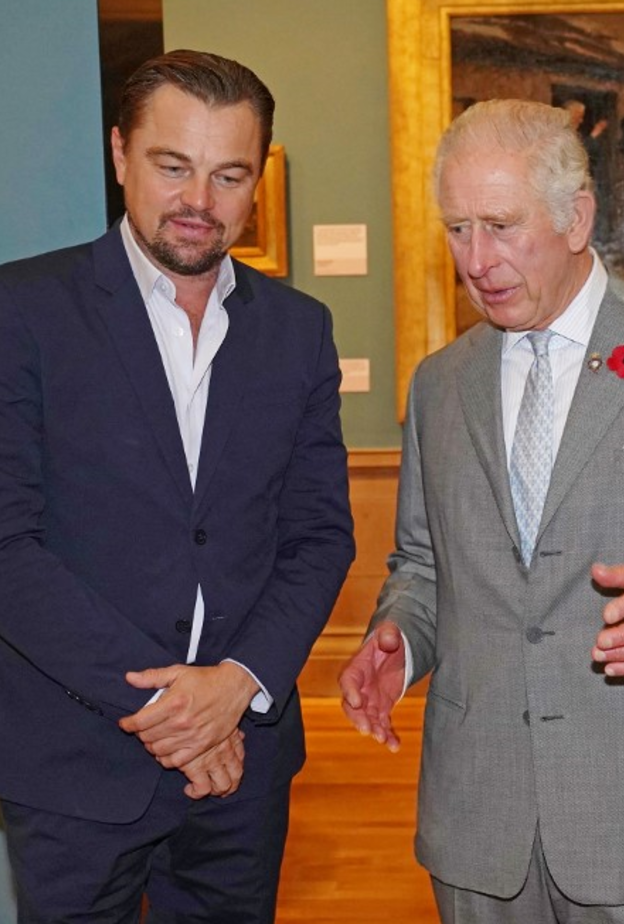 بعد تعاونه مع الأمير هاري.. ليوناردو دى كابريو يلتقي بالأمير تشارلز في قمة المناخ