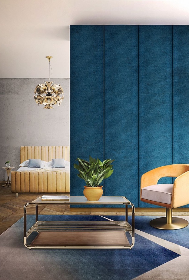 الأزرق في ديكور غرف النوم لهذا الشتاء