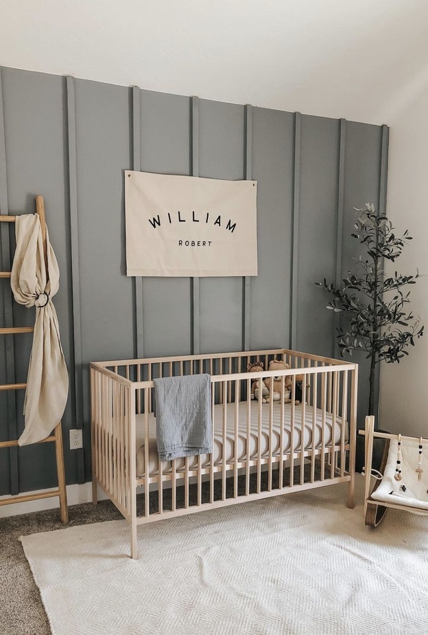 الخشب مع اللون الأخضر خيار رائع لغرف الأطفال