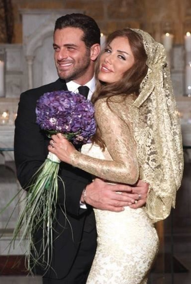 نيكول سابا ويوسف الخال في زفافهما