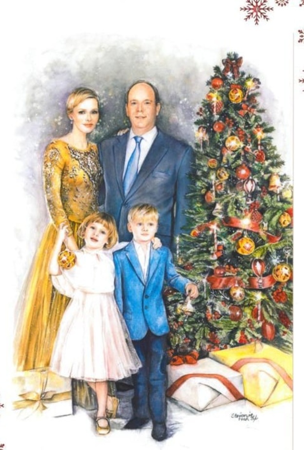 الأميرة شارلين تنشر بطاقة مرسومة لعائلتها بمناسبة نهاية العام