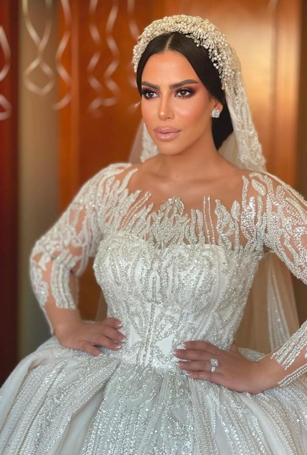 تفاصيل إطلالة ماهيتاب ابنة ماجد المصري الجمالية في حفل زفافها