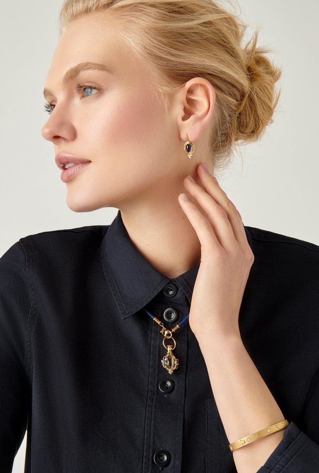 أجمل الأقراط المرصعة بالأحجار الكريمة الأرجوانية (1)