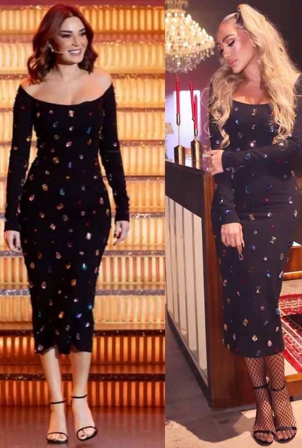 مايا دياب وسيرين عبد النور ترتديان نفس الفستان والحذاء