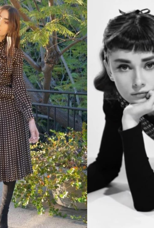 تشابه ستايل ليلي كولينز وأودري هيبورن