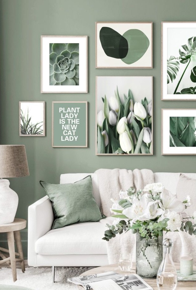 الأخضر لون الطبيعة في ديكور غرفة معيشة عصرية