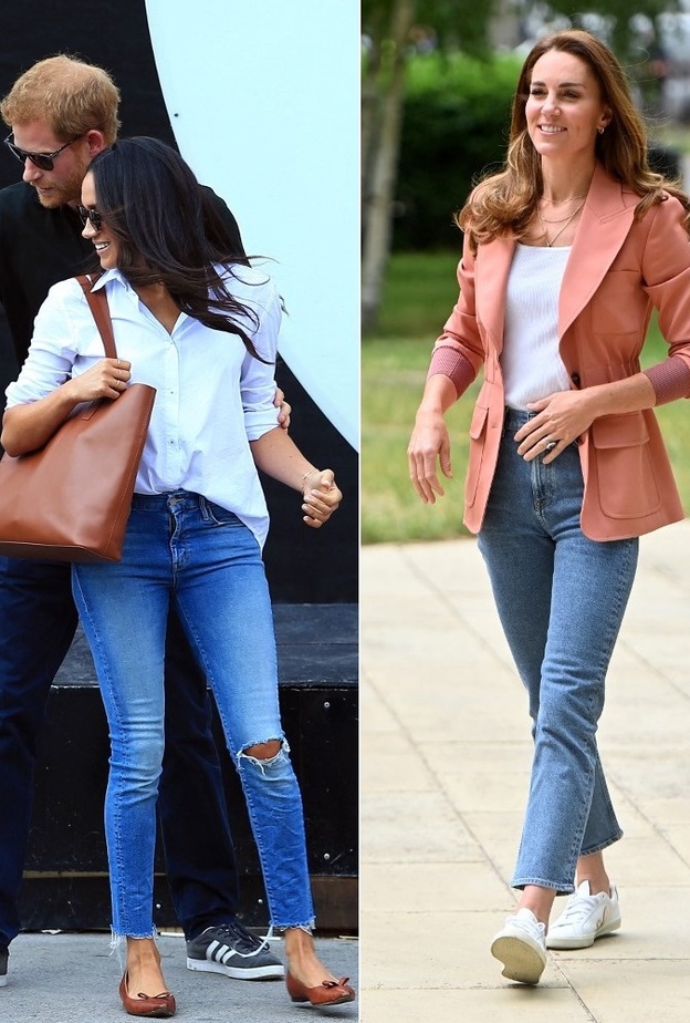 تنسيق البنطلون الدنيم على طريقة كيت ميدلتون وميغان ماركل