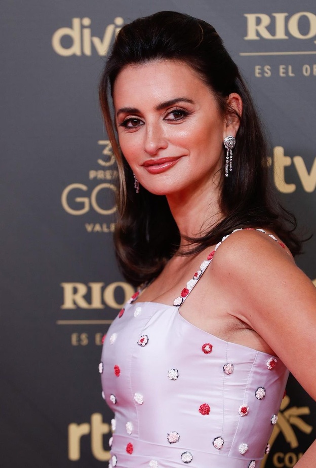 اطلالة Penelope Cruz برسمات المكياج البرونزي الفاتح واللماع - الصورة من حساب Fotogramas على انستغرام