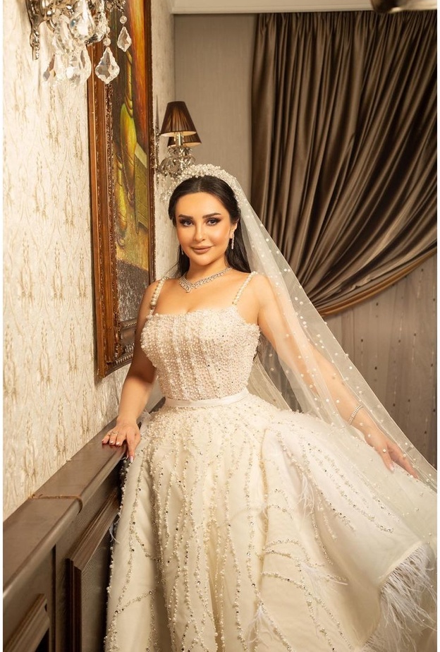 إطلالة شهد برمدا في حفل زفافها- انستغرام الفنانة