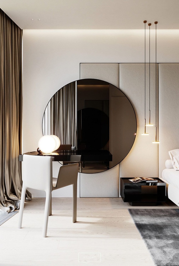 المرايا الجانبية لديكور غرفة نوم صحية