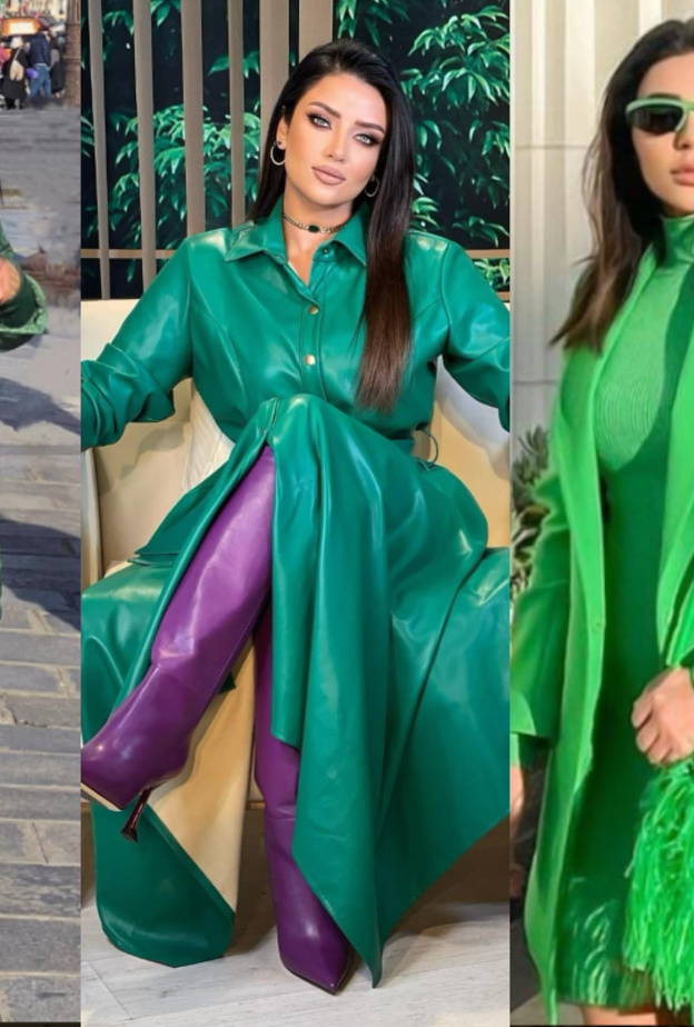 ويجز ليس الأول.. صور الجاكيت والبليزر الأخضر يكتسح ستايلات النجمات