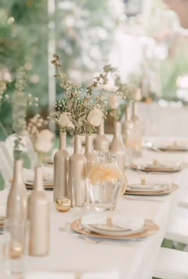 أفكار ديكور رائعة بالزجاجات لحفلات الزفاف