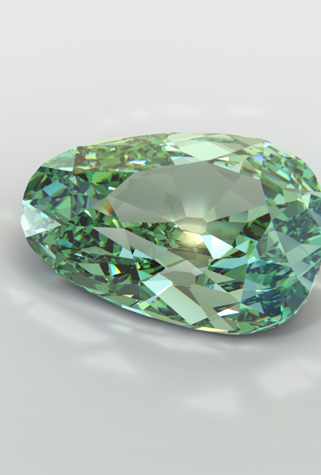 يُعتبر الألماس الأخضر  الطبيعي شديد الندرة