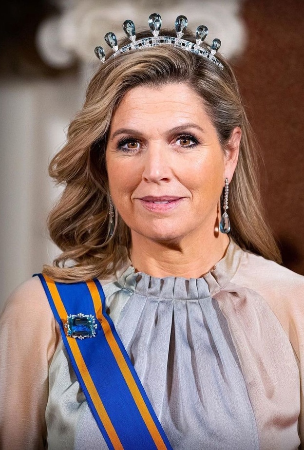 الملكة ماكسيما تتألق بتاج  Aquamarine Parure Tiara