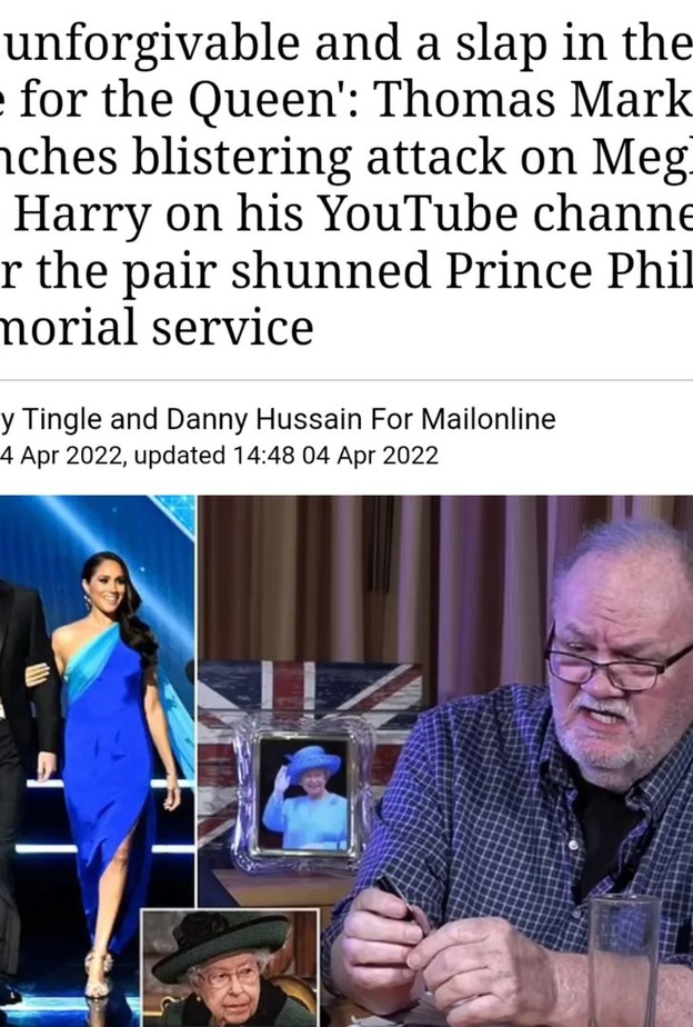 توماس ماركل ينتقد ميغان هاري لقيامهما بتجاهل حضور حفل تأبين الأمير فيليب
