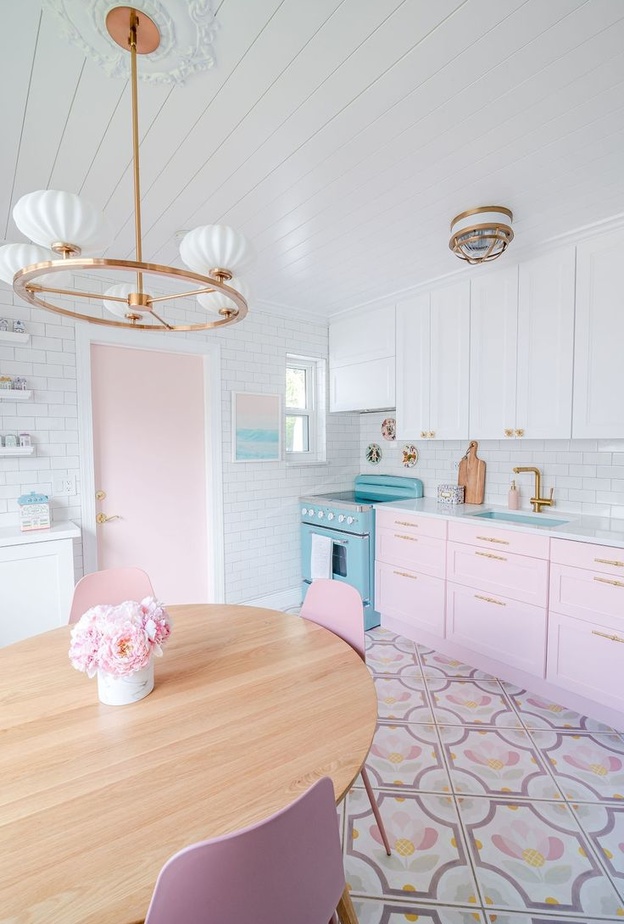 أجهزة كهربائية ملونة في ديكورات مطابخ عصرية