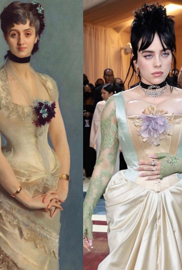 إطلالة بيلي إيليش من غوتشي مستوحاة من لوحة John Singer Sargent لـMadame Paul Poirson
