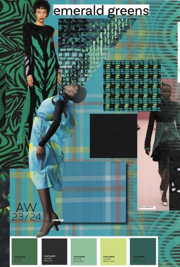 تشابكت تدرجات لون الأخضر الحمضي مع الأخضر الزمردي في نسيج التويد