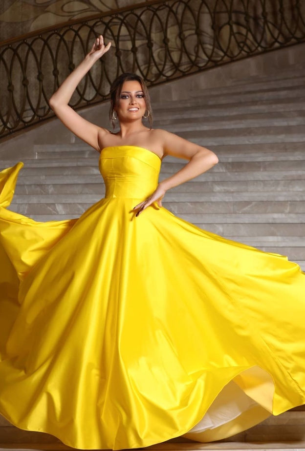 فساتين خطوبة باللون الاصفر انستقرام@bushraofficial