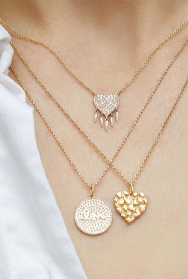 قلادة DIAMOND HEART FRINGE من Sydney Evan