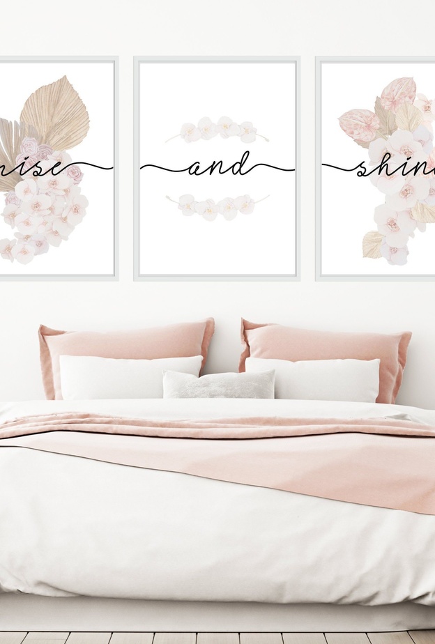 لوحات فنية بدرجات الباستيل لغرف نوم أنيقة ومريحة