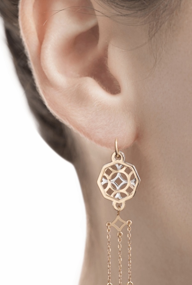 موديلات أقراط شاندلير من ماركات المجوهرات العربية