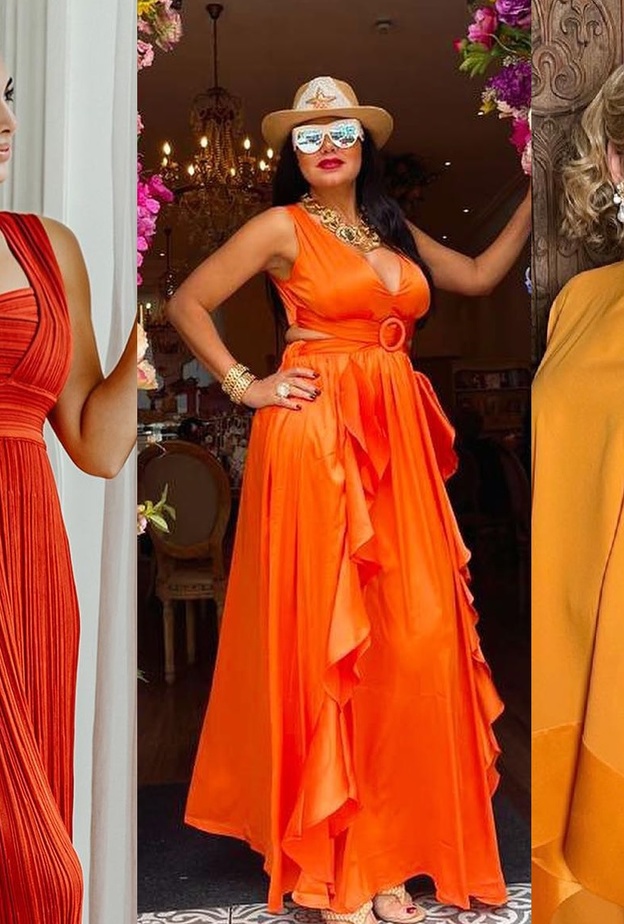 النجمات في اطلالات برتقالية 