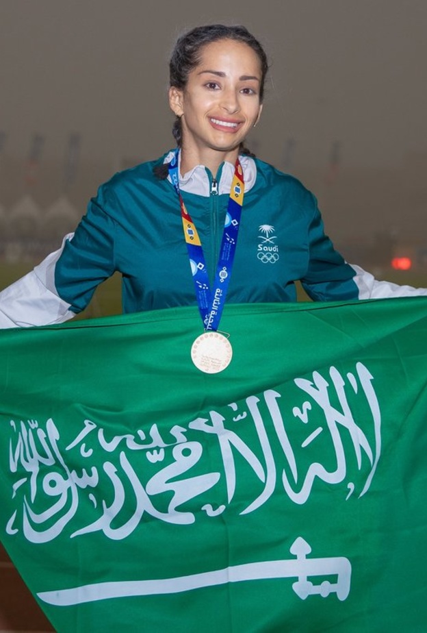 اللاعبة السعودية مزنة النصار تحصد الميدالية البرونزية في دورة الألعاب الخليجية الثالثة