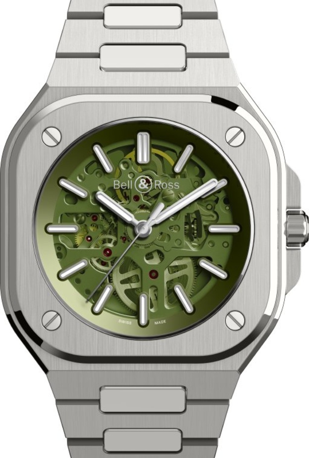 ساعة BR 05 Skeleton Green الهندسة الميكانيكية