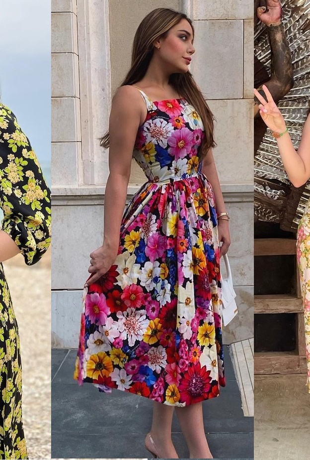 النجمات الشابات بفساتين مطبعة بالورود 