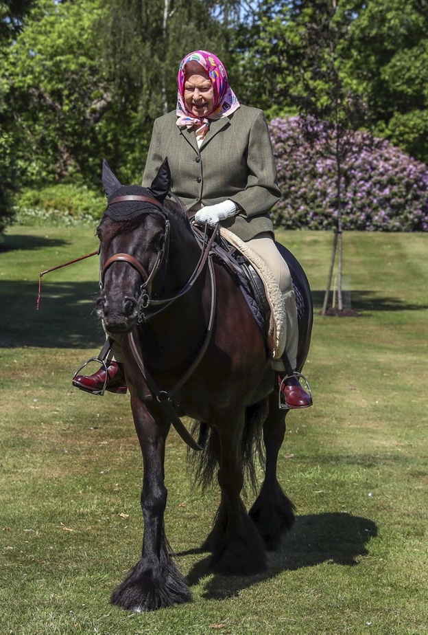 الملكة إليزابيث الثانية تتجول على حصانها المفضل في وندسور