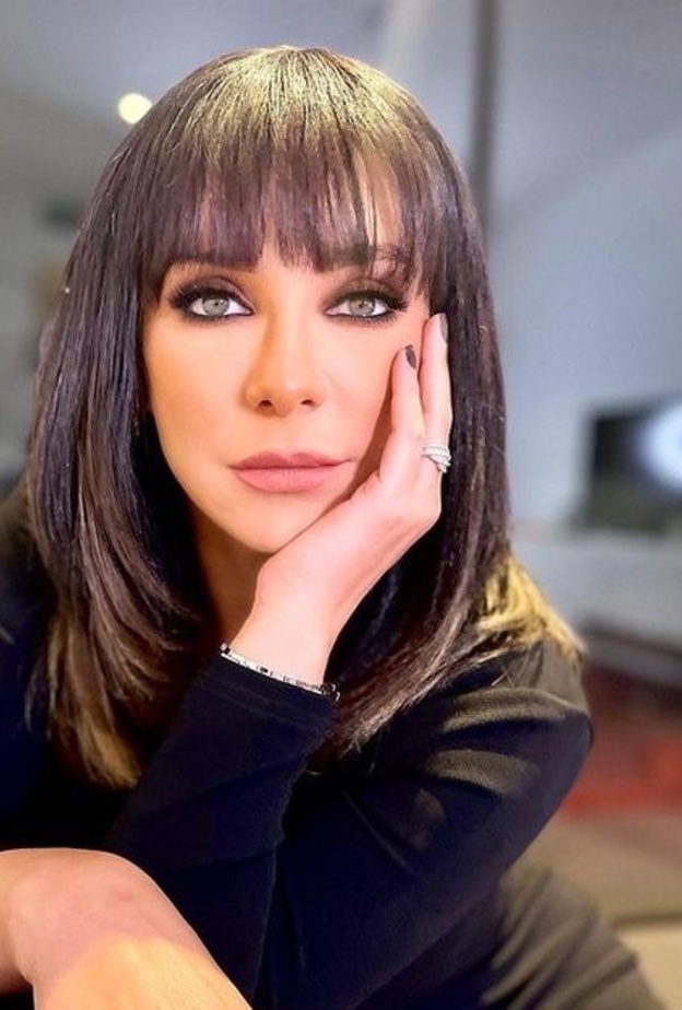 قصات شعر ناعمة للوجه الدائري بأسلوب سلاف فواخرجي