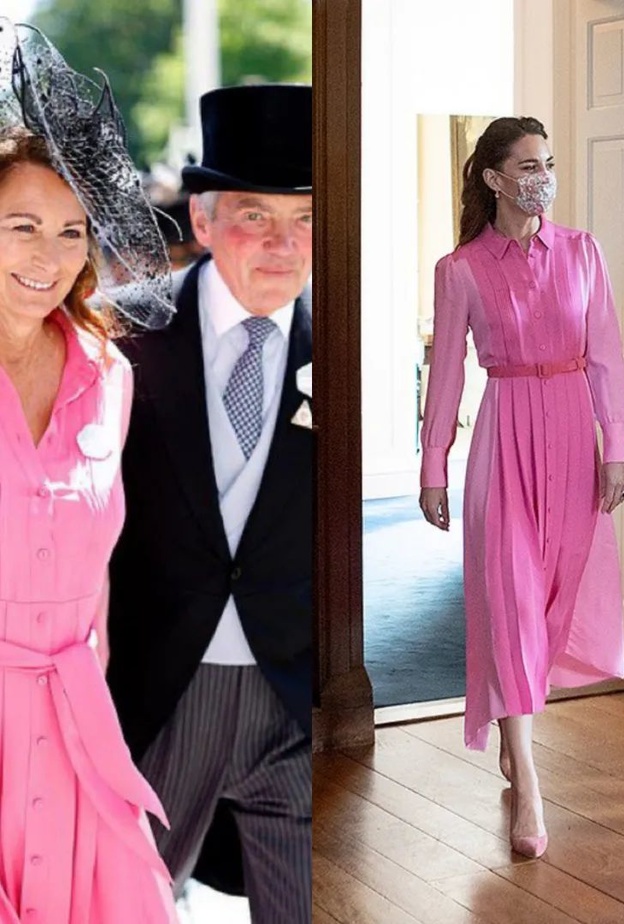 هل أعارت كيت ميدلتون فستانها الوردي لوالدتها؟