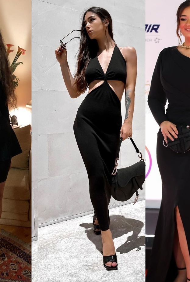 اطلالات بنات النجوم باللون الاسود 