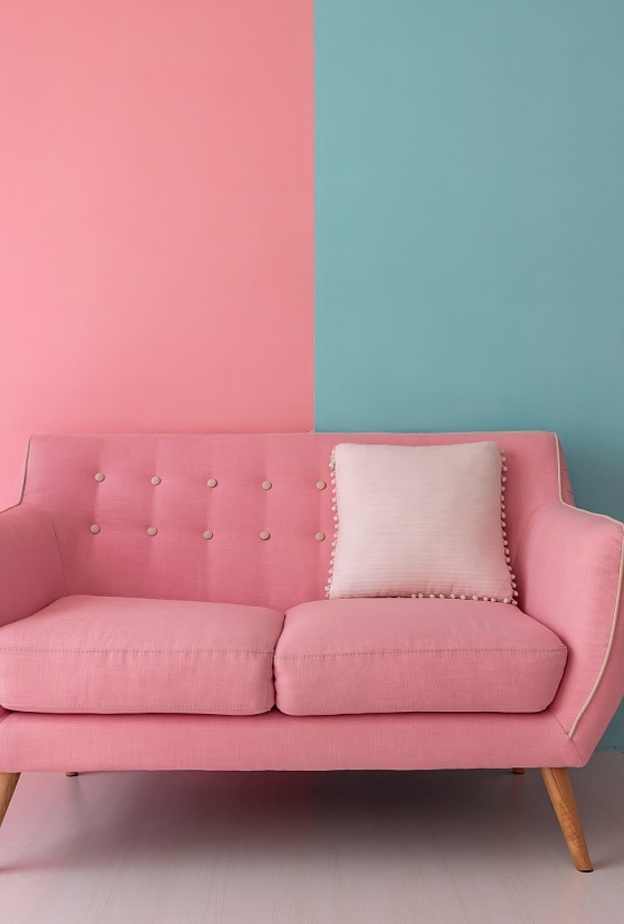 طلاء أحد حوائط غرفة المعيشة من أجمل طرق تجديد المنزل