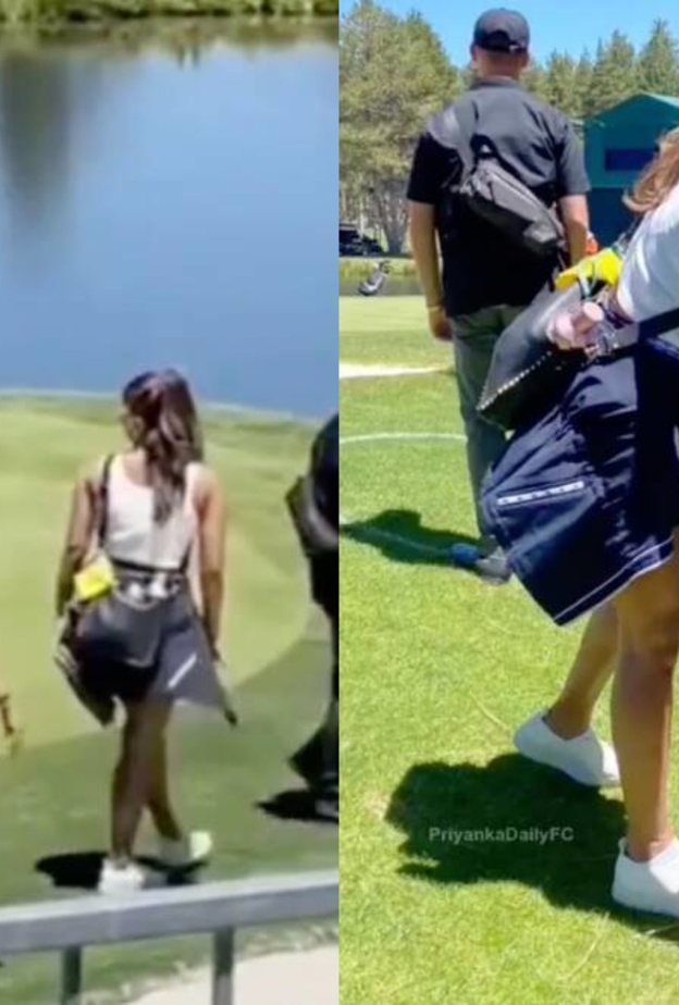 بريانكا تشوبرا تشجع زوجها نيك جوناس أثناء مشاركته في مباراة للجولف