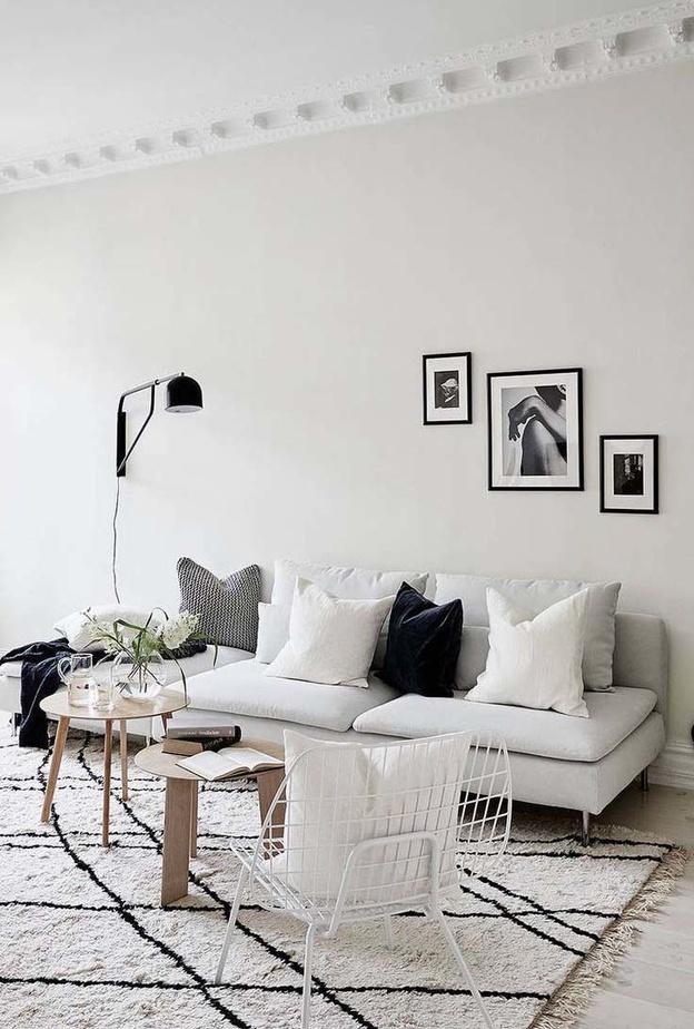 أثاث بسيط لغرفة معيشة مريحة